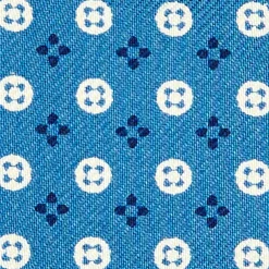 PAPILLON DA ANNODARE IN SETA BLU MEDIO Microfantasia fiore