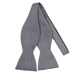 PAPILLON DA ANNODARE IN SETA GRIGIO SCURO Microfantasia fiore