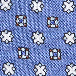 PAPILLON DA ANNODARE IN SETA AZZURRO POLVERE Microfantasia fiore