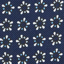 PAPILLON DA ANNODARE IN SETA BLU SCURO Microfantasia fiore
