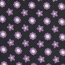 PAPILLON DA ANNODARE IN SETA NERO Microfantasia fiore