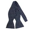 PAPILLON DA ANNODARE IN SETA BLU SCURO Microfantasia fiore