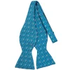 PAPILLON DA ANNODARE IN SETA BLU MEDIO Microfantasia fiore