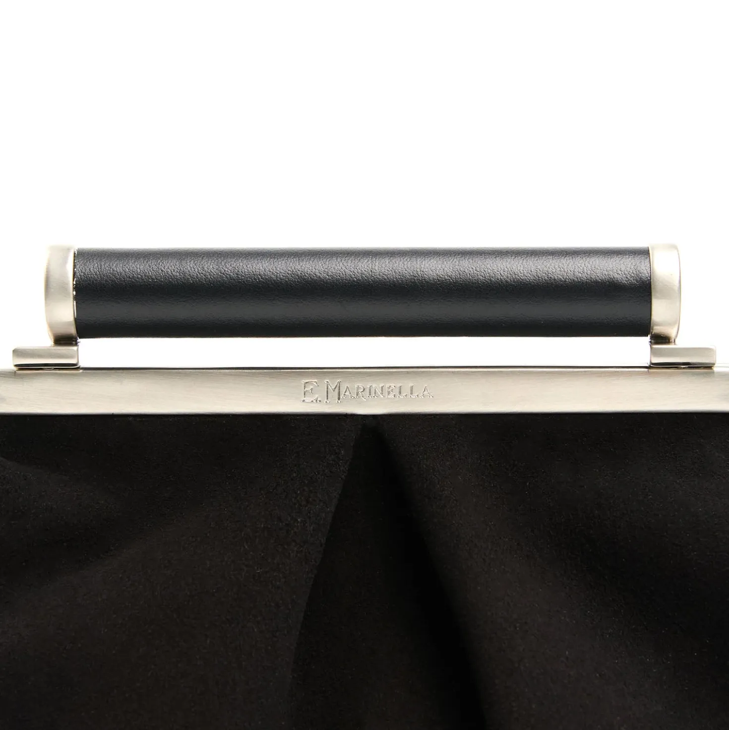 PARTY CLUTCH NERA In camoscio e pelle