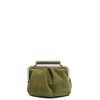 PARTY CLUTCH VERDE OLIVA In camoscio e pelle