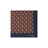 POCHETTE DA TASCHINO IN SETA STAMPATA A MANO BLU SCURO Macrofantasia fiore