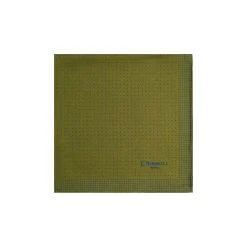 POCHETTE DA TASCHINO IN SETA STAMPATA A MANO VERDE OLIVA Pois