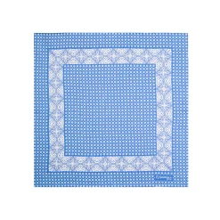 POCHETTE DA TASCHINO IN SETA STAMPATA A MANO BLU MEDIO Microfantasia fiore