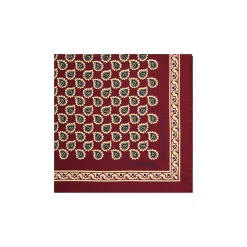 POCHETTE DA TASCHINO IN SETA STAMPATA A MANO BORDEAUX Fantasia archivio 1931