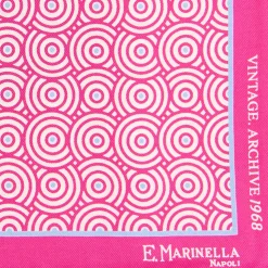 POCHETTE DA TASCHINO IN SETA STAMPATA A MANO FUCSIA Fantasia archivio 1968