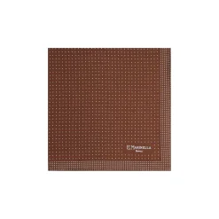 POCHETTE DA TASCHINO IN SETA STAMPATA A MANO MARRONEPois