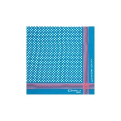 POCHETTE DA TASCHINO IN SETA STAMPATA A MANO BLU SCURO Pois