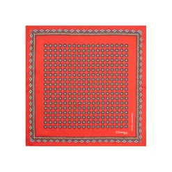 POCHETTE DA TASCHINO IN SETA STAMPATA A MANO ROSSA Fantasia archivio 1975