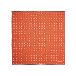 POCHETTE DA TASCHINO IN SETA STAMPATA A MANO ARANCIONE Microfantasia fiore
