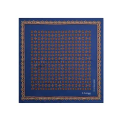 POCHETTE DA TASCHINO IN SETA STAMPATA A MANO BLU Fantasia archivio 1975