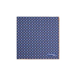 POCHETTE DA TASCHINO IN SETA STAMPATA A MANO BLU Microfantasia fiore