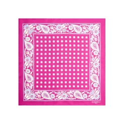 POCHETTE DA TASCHINO IN SETA STAMPATA A MANO FUCSIA Microfantasia fiore