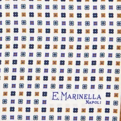 POCHETTE DA TASCHINO IN SETA STAMPATA A MANO BIANCA Microfantasia fiore