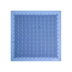 POCHETTE DA TASCHINO IN SETA STAMPATA A MANO AZZURRA Macrofantasia fiore