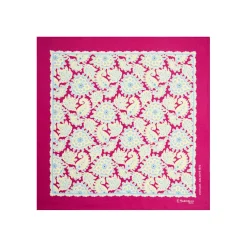POCHETTE DA TASCHINO IN SETA STAMPATA A MANO FUCSIA Fantasia archivio 1975