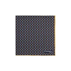 POCHETTE DA TASCHINO IN SETA STAMPATA A MANO BLU SCURO Microfantasia fiore