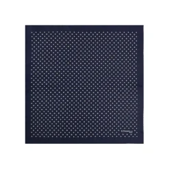 POCHETTE DA TASCHINO IN SETA STAMPATA A MANO BLU SCURO Microfantasia fiore