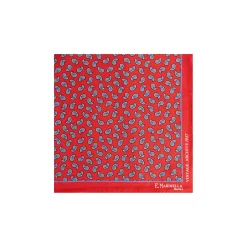 POCHETTE DA TASCHINO IN SETA STAMPATA A MANO ROSSO Fantasia archivio 1957