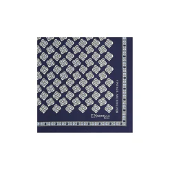 POCHETTE DA TASCHINO IN SETA STAMPATA A MANO BLU SCURO Fantasia archivio 1930