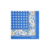 POCHETTE DA TASCHINO IN SETA STAMPATA A MANO BLU SCURO Microfantasia fiore