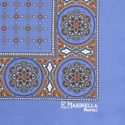 POCHETTE DA TASCHINO IN SETA STAMPATA A MANO POLVERE Microfantasia fiore