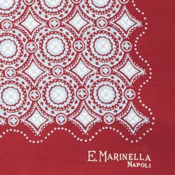 POCHETTE DA TASCHINO IN SETA STAMPATA A MANO BORDEAUX Macrofantasia fiore