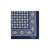 POCHETTE DA TASCHINO IN SETA STAMPATA A MANO BLU SCURO Microfantasia fiore