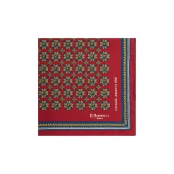 POCHETTE DA TASCHINO IN SETA STAMPATA A MANO BORDEAUX Fantasia archivio 1946