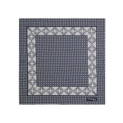 POCHETTE DA TASCHINO IN SETA STAMPATA A MANO BLU SCURO Microfantasia fiore