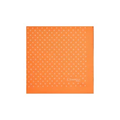 POCHETTE DA TASCHINO IN SETA STAMPATA A MANO ARANCIONE Microfantasia fiore