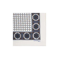 POCHETTE DA TASCHINO IN SETA STAMPATA A MANO BIANCA Microfantasia fiore