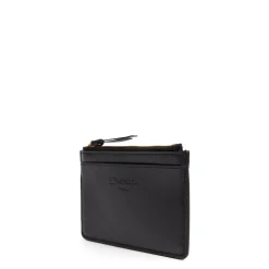PORTA CARTE DI CREDITO NERO In pelle con zip