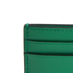 PORTACARTE DI CREDITO PICCOLO VERDE In pelle liscia