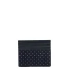 PORTACARTE DI CREDITO SETA E PELLE BLU SCURO 5 scomparti