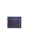 PORTACARTE DI CREDITO SETA E PELLE BLU SCURO 5 scomparti