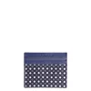 PORTACARTE DI CREDITO SETA E PELLE BLU SCURO 5 scomparti