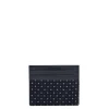 PORTACARTE DI CREDITO SETA E PELLE BLU SCURO 5 scomparti