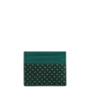 PORTACARTE DI CREDITO SETA E PELLE VERDE SCURO 5 scomparti