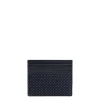 PORTACARTE DI CREDITO SETA E PELLE BLU SCURO 5 scomparti
