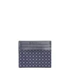 PORTACARTE DI CREDITO SETA E PELLE BLU SCURO 5 scomparti