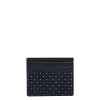 PORTACARTE DI CREDITO SETA E PELLE BLU SCURO 5 scomparti