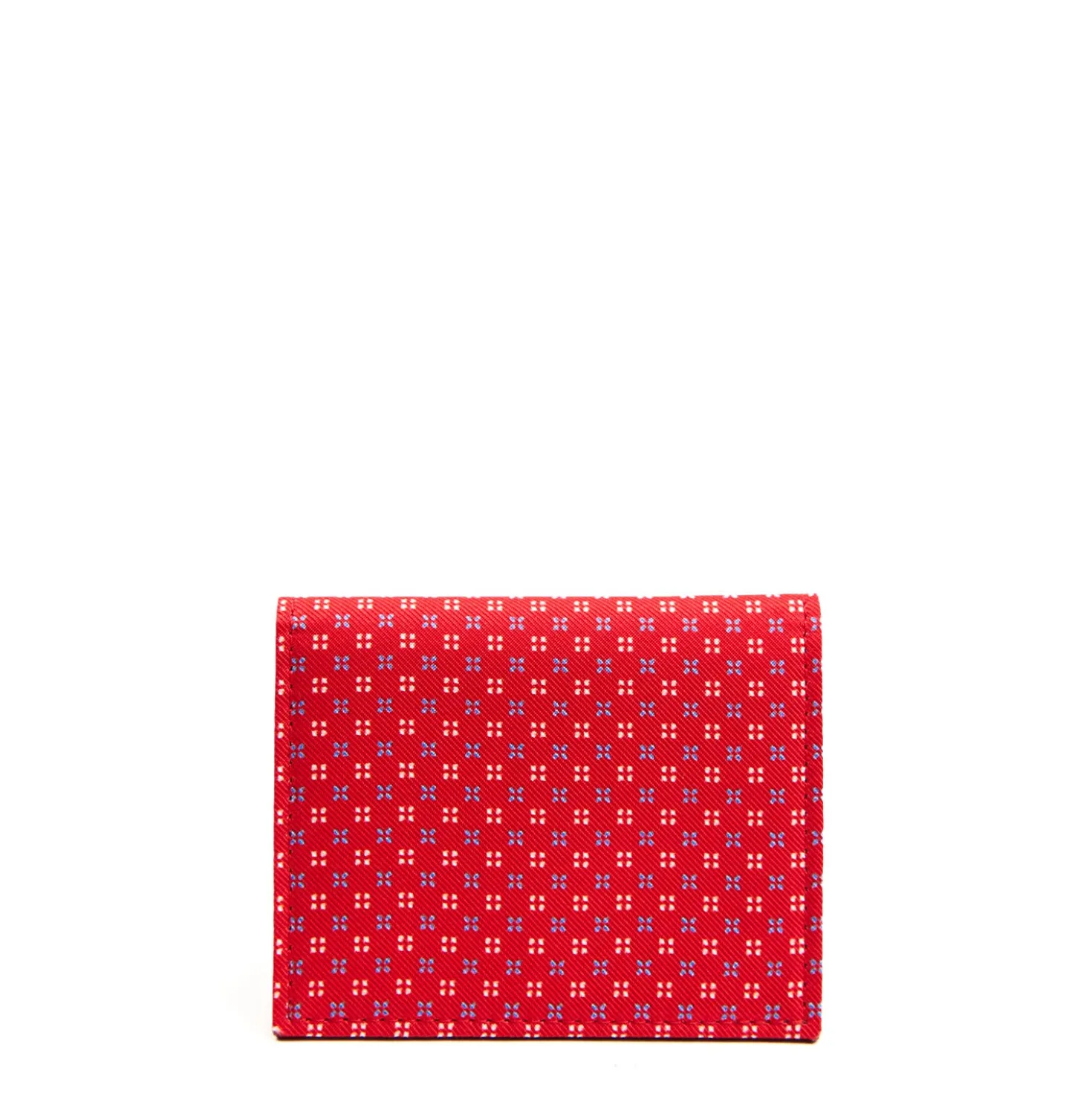 PORTACARTE PIEGHEVOLE IN SETA PELLE ROSSO 10 scomparti