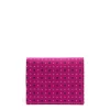 PORTACARTE PIEGHEVOLE IN SETA PELLE FUCSIA 10 scomparti