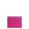 PORTACARTE PIEGHEVOLE IN SETA PELLE FUCSIA 10 scomparti