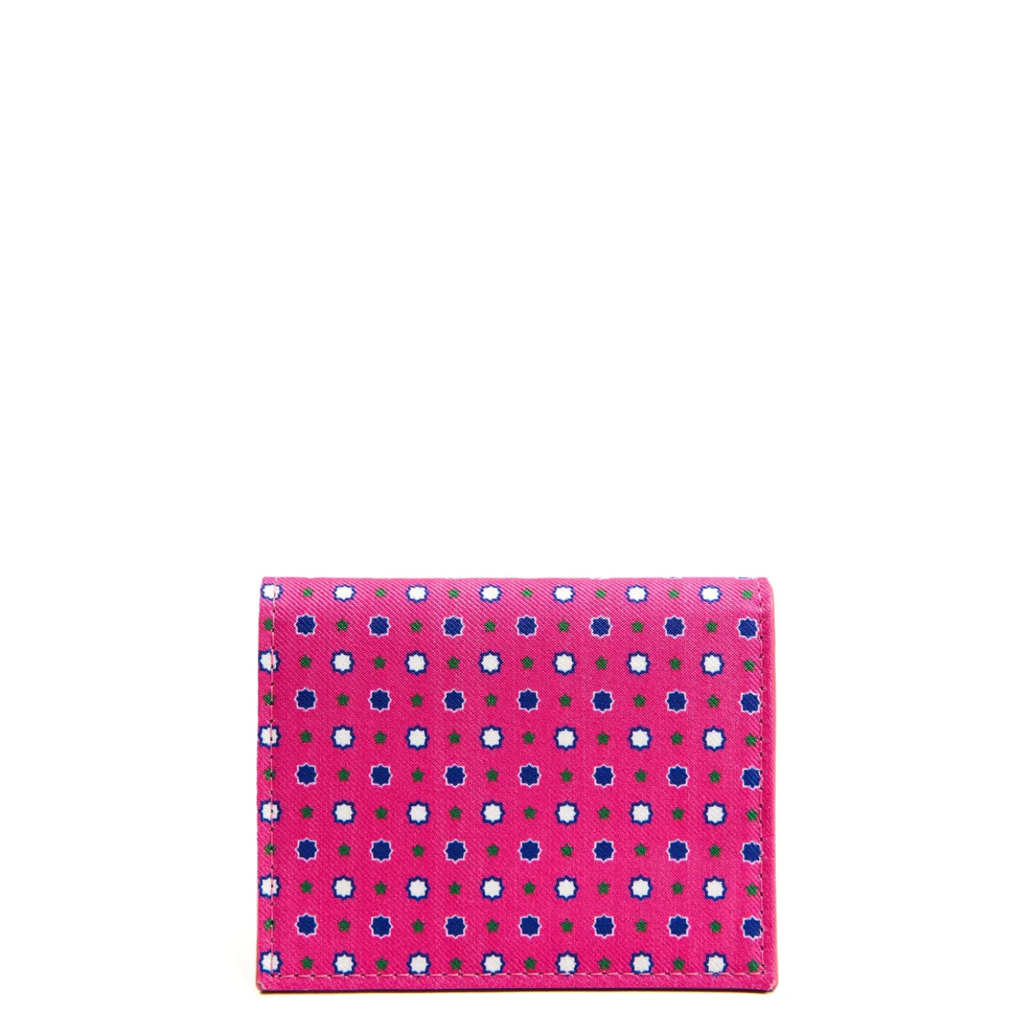 PORTACARTE PIEGHEVOLE IN SETA PELLE FUCSIA 10 scomparti
